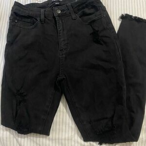 NEW Judy Blue Black Distressed Jeans